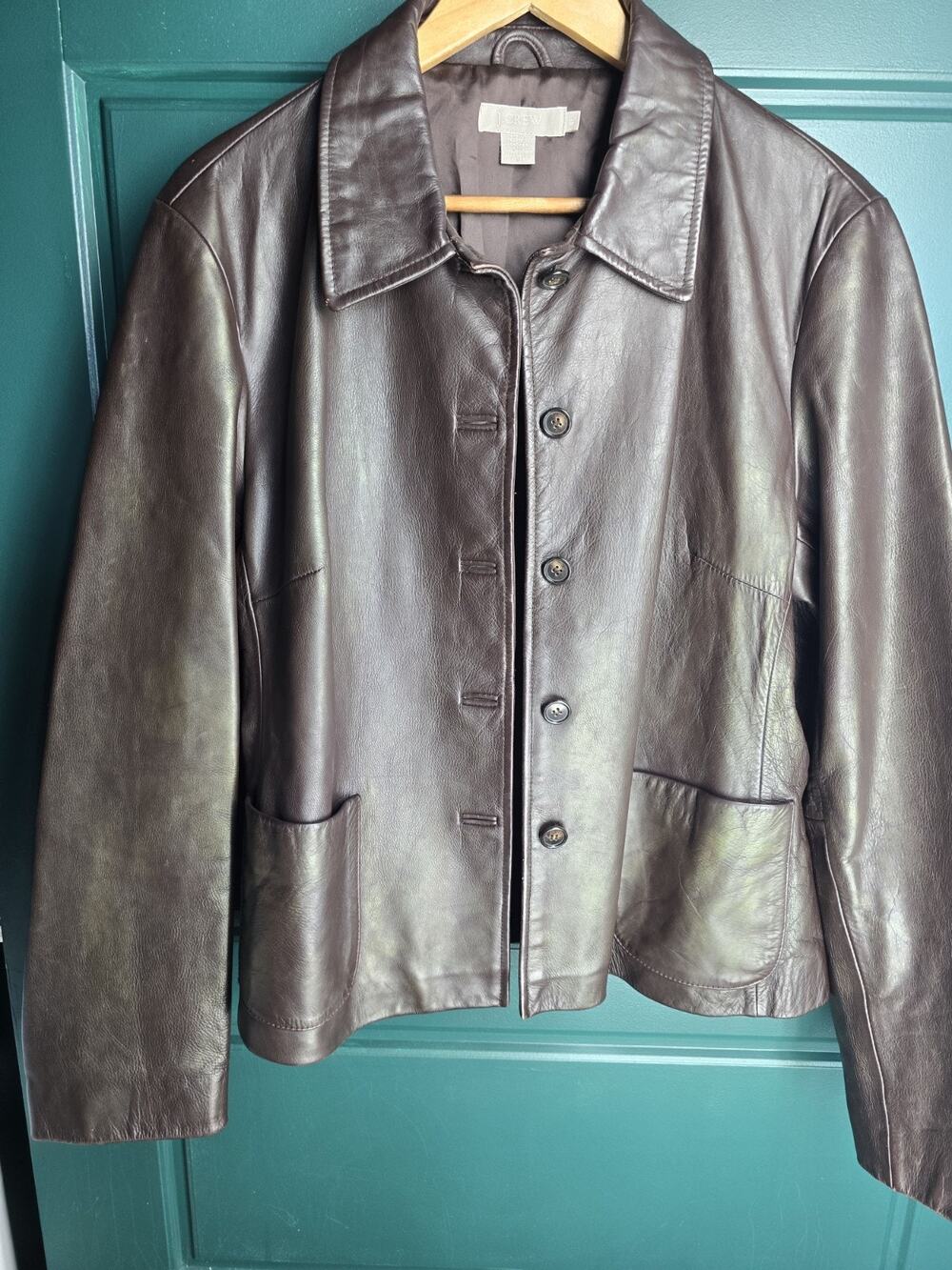 Y2K Vintage J. Crew Leather Jacket XL Women